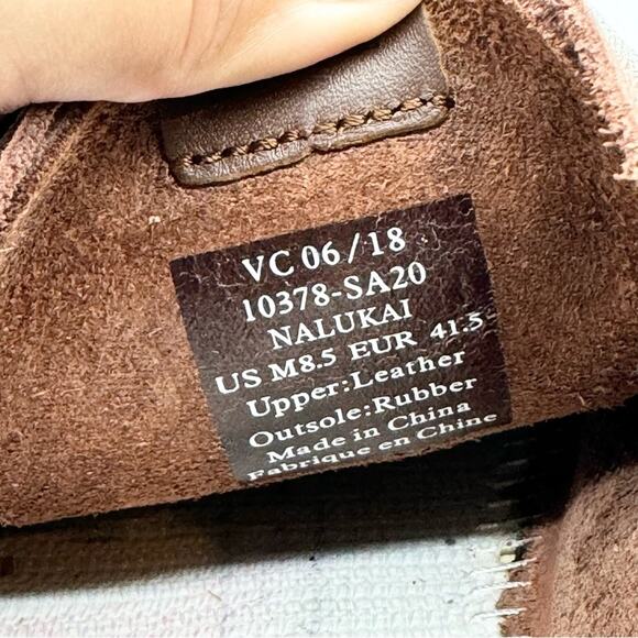 OluKai Nalukai Men's Leather Lace Up Slip On Shoe In Kona Coffee/Tapa Size 8.5 - Picture 12 of 13